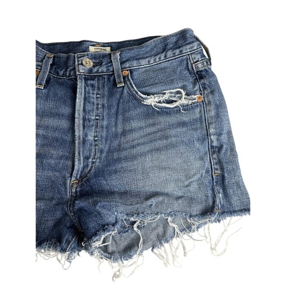 Citizens of Humanity Nikki Vintage 26 Distress Torn Button-Fly Jean Shorts High - Picture 13 of 15
